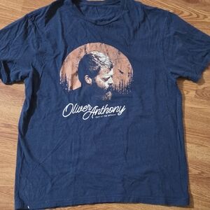 Oliver Anthony Out Of The Woods Concert Navy Blue Graphic T-Shirt, Size M